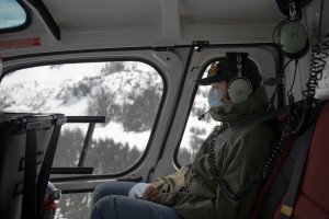 Riding a heli with my tail tucked between.