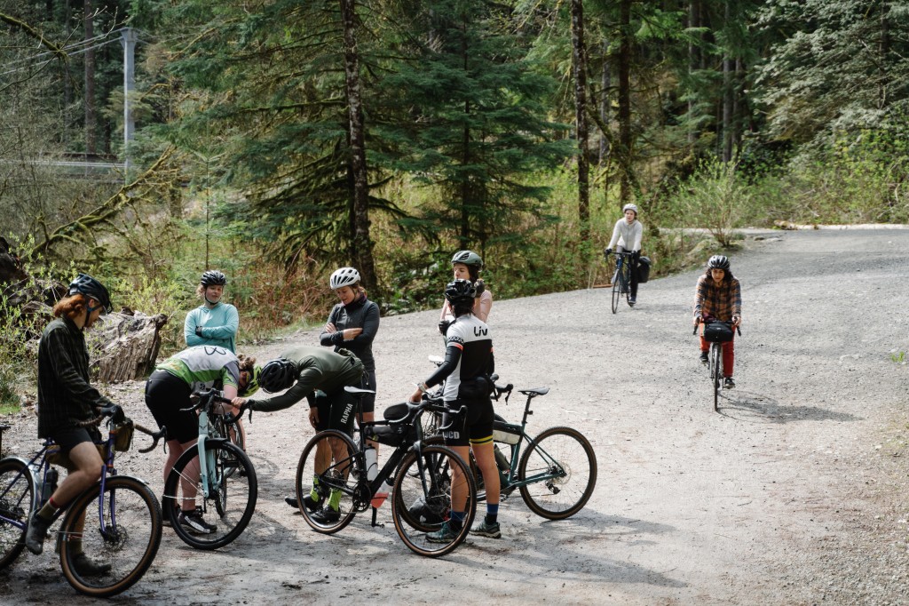 The gravel is ridable with 28mm road tires, though extra caution is recommended.