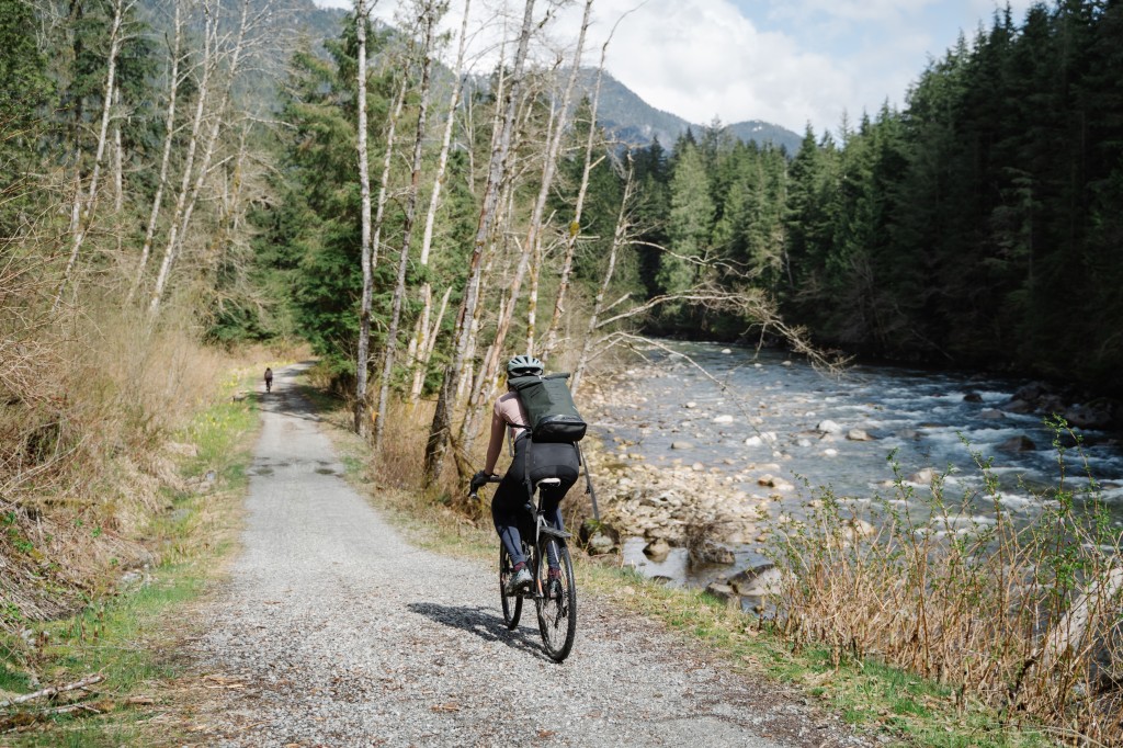 The trail follows along the  Seymour river, with many opportunities for a quick dip. 