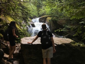 Quick break beside a waterfall