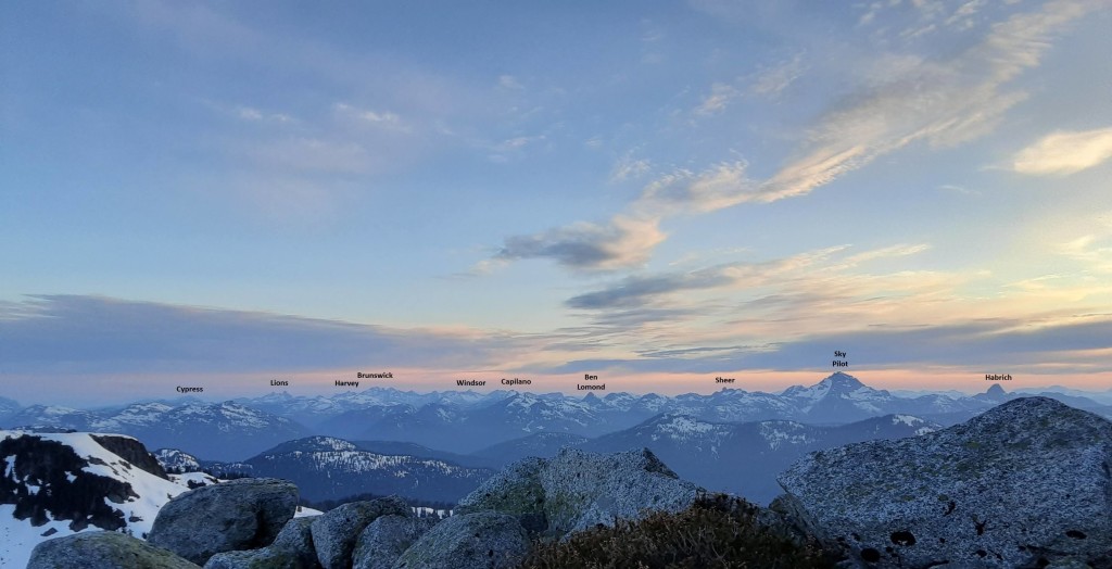 The Howe Sound Crest seen from from my camp below Seed Peak