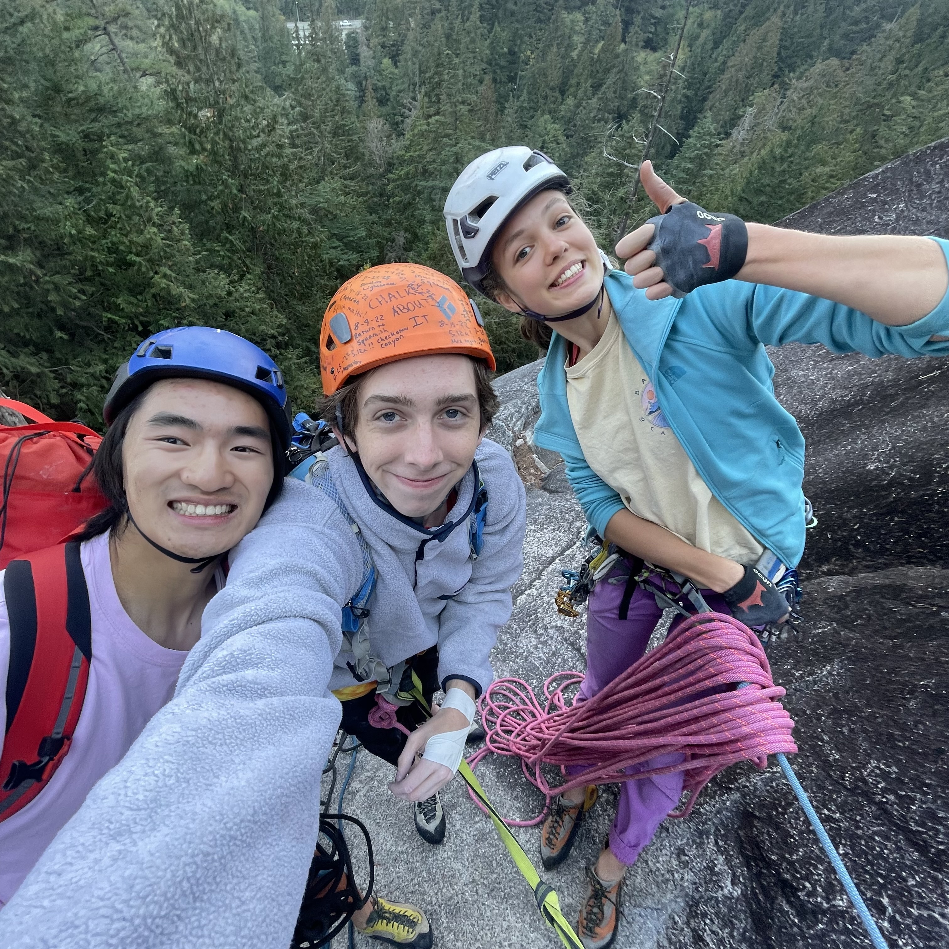 Simple joy of a crowded belay station