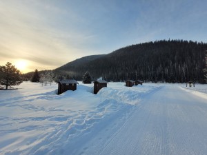 Outhouses by Lightning Lake -- My first objective of the day