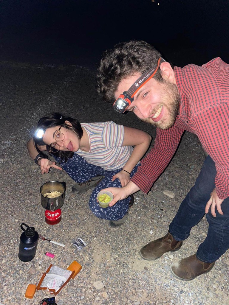 Delirious at 3am in death valley. Eric fueled by his gas station guac