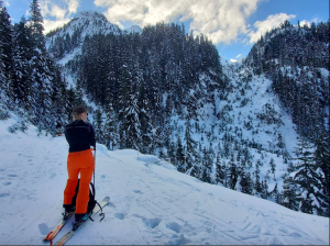 Aino overlooking some gullies. Photo Credit: Allen Zhao