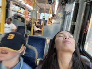 sleepy on the bus