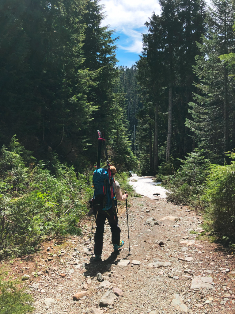 Hiking down the last portion of trail, leaving behind the snowy wonderland that we were grateful to experience and travel through.