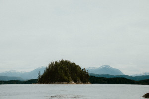 An island in the mouth of Knight Inlet