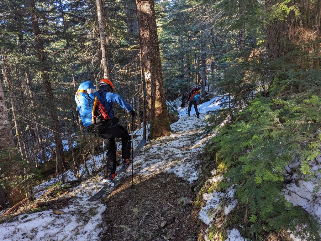 Patchy snow on the way out. PC: Jacob Grossbard