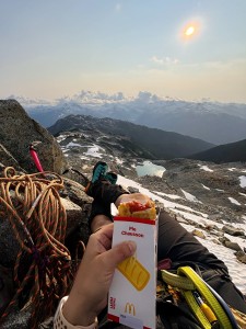Eating a maccas pie with a view - Photo by Kathleen