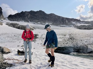 Stefanija & Sean roping up for the glacier - Photo by Kathleen