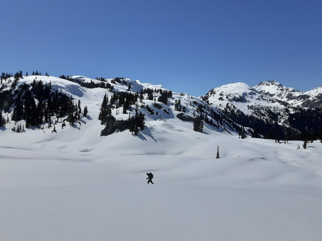 The terrain on the approach ridge