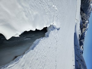 It doesn't take a lot of blowing snow to bridge a good-sized crevasse
