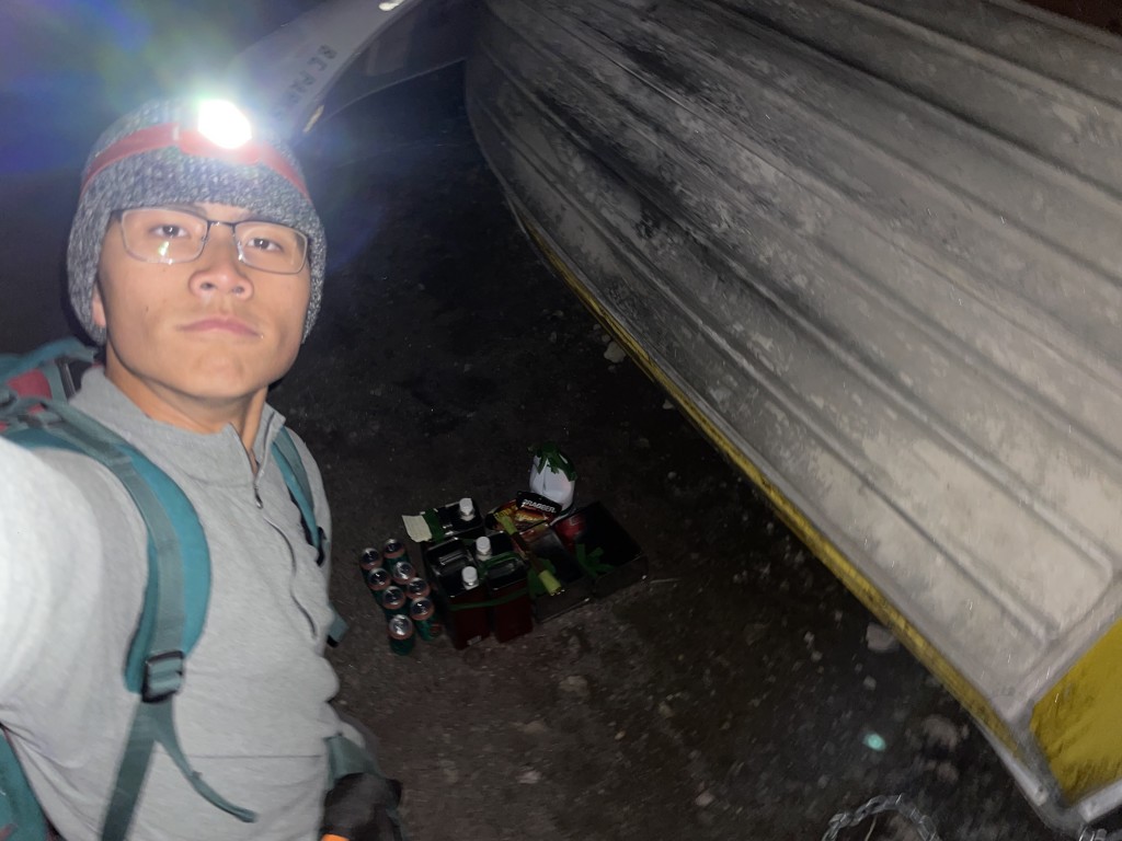 Joe's stash of supplies. Man on a mission. PC: Joseph Chiao