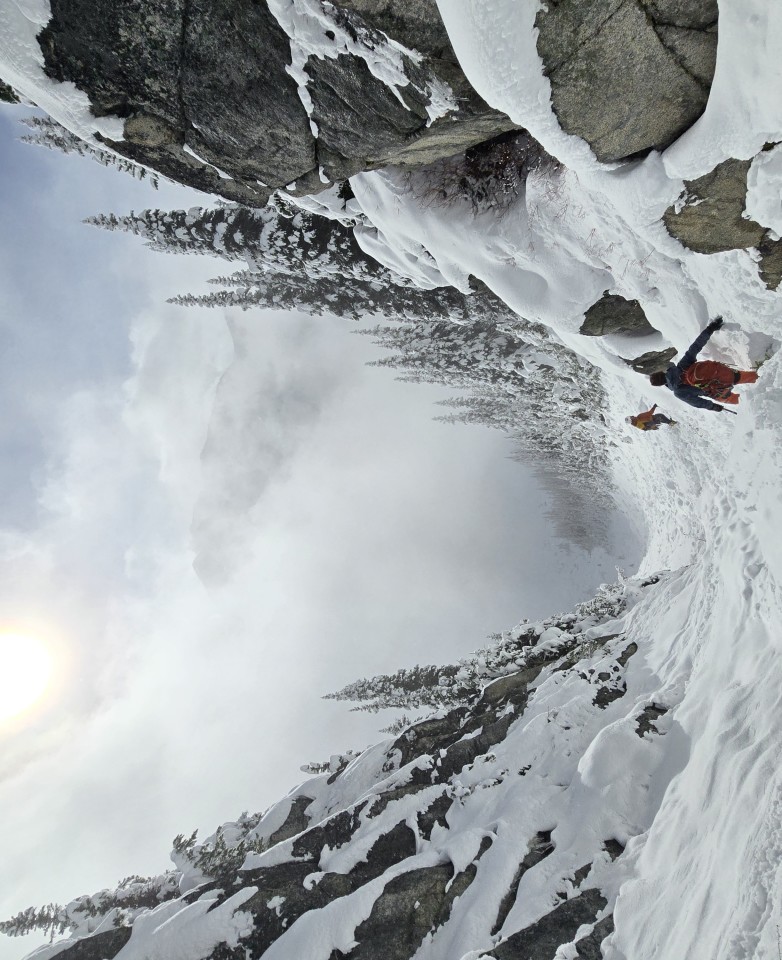 Looking down the bottom portion of the NS Couloir