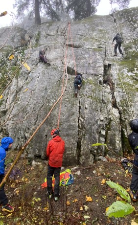 A wider shot of the crag