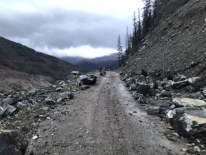 Some of the biggest rock fall on the FSR. PC: Duncan Maclntyre