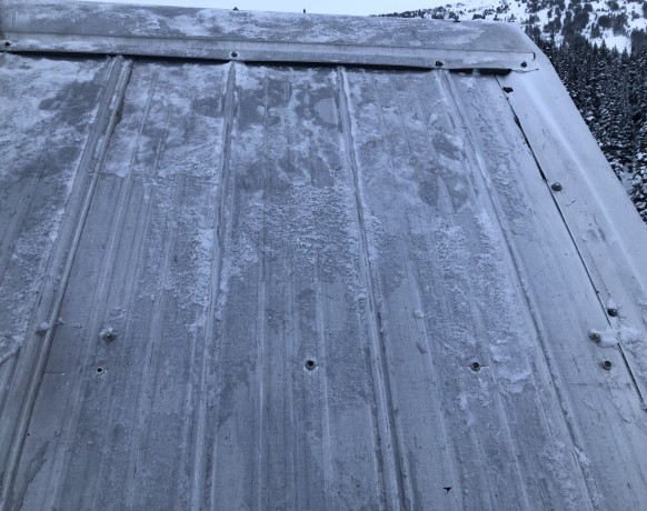 The location on the roof where the wickedly bent screws were. PC: Duncan MacIntyre