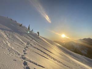 The sun was descending faster than us!