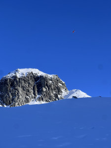 Aiming for the ridge right of this big block
