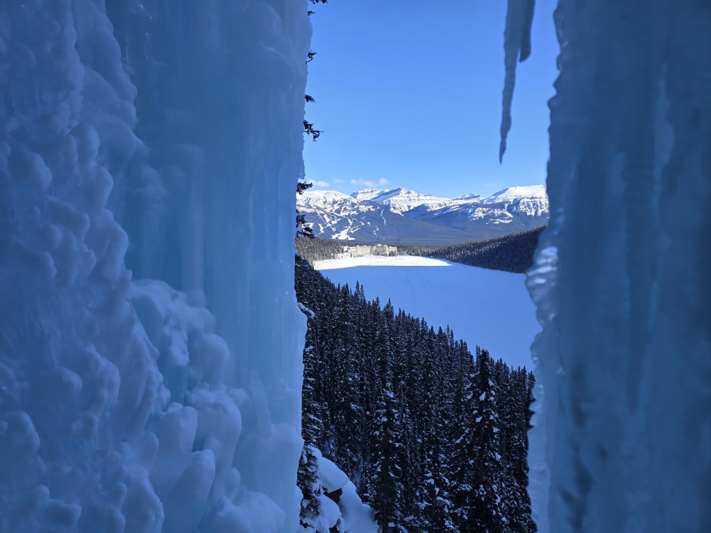 The view from the belay cave (Noah Macdonald)