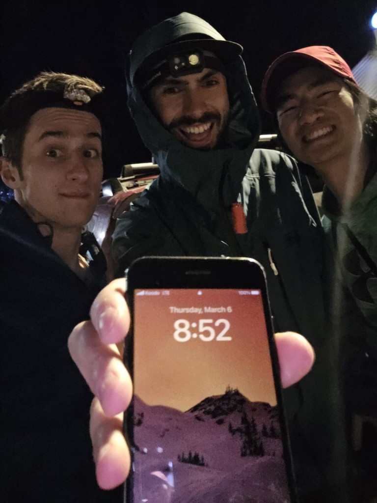 Shortly after 8:52 p.m., we set off from the car