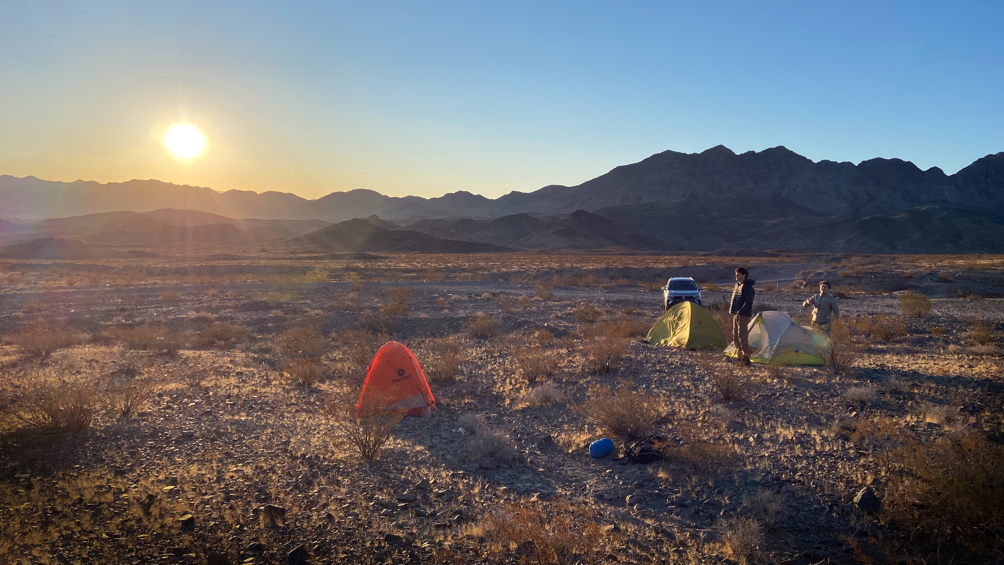 Sunrise in a random patch of land in Nevada. Not pictured: Shotgun shells and broken glass all over the ground. Credit: Paul Ramu