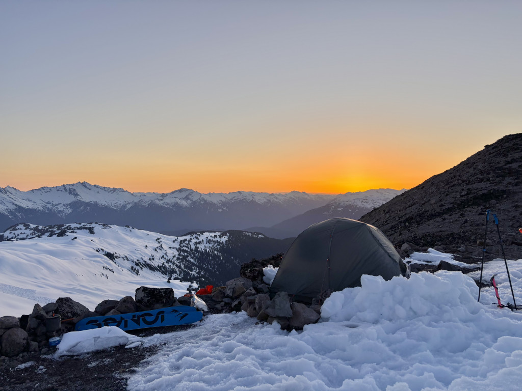 Our campsite at sunset. Before the winds picked up.