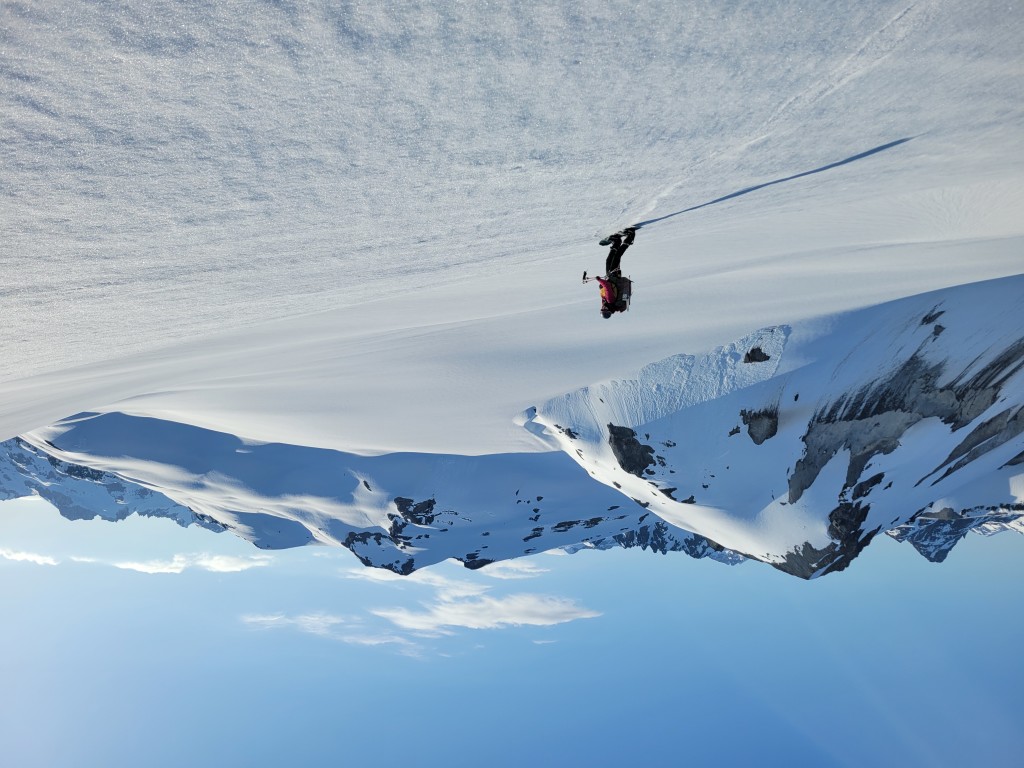 Traversing the Warren Glacier.