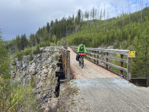 Lukas on a trestle