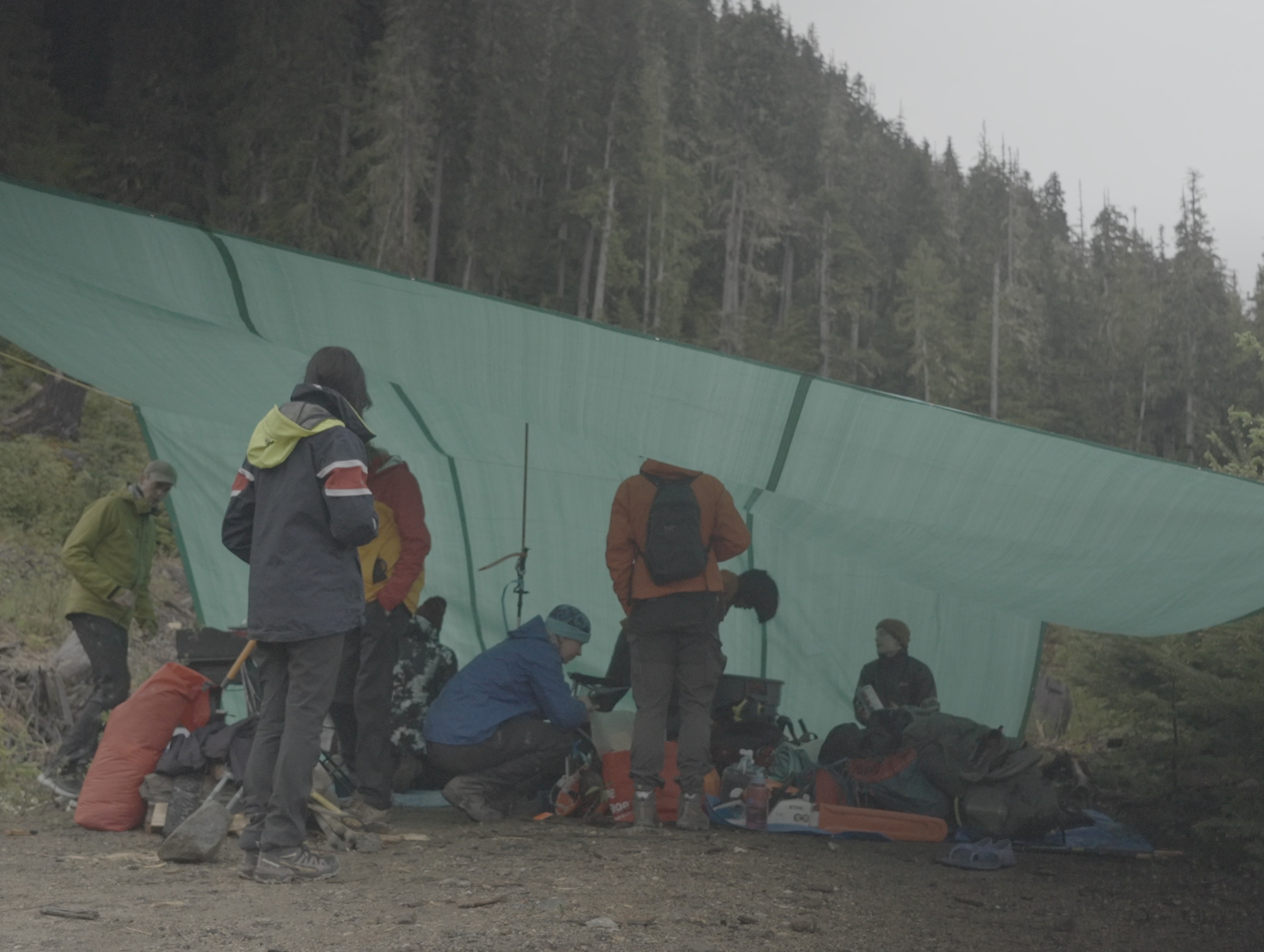 People getting ready at camp (Alexi L)